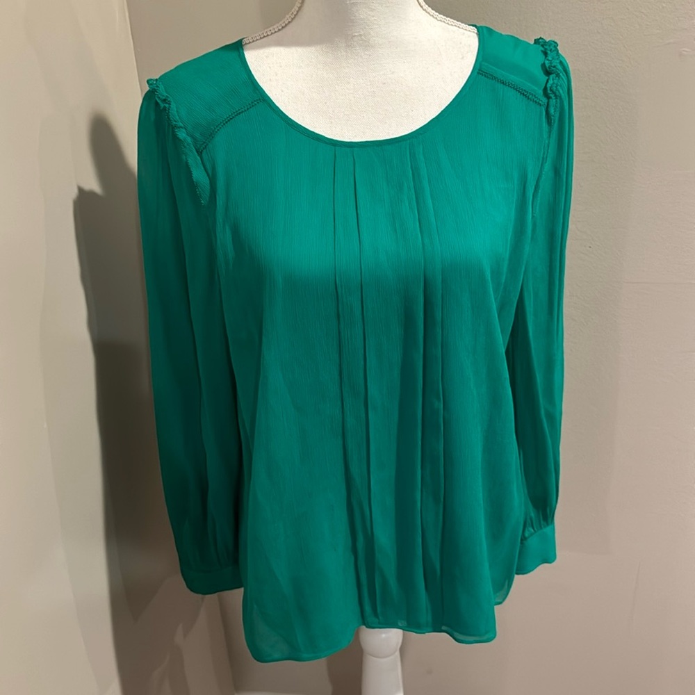 I Crew silk pleated blouse